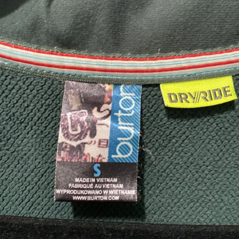 Burton Dryride Snow board Full Zip Jacket small Green Blue MCM
